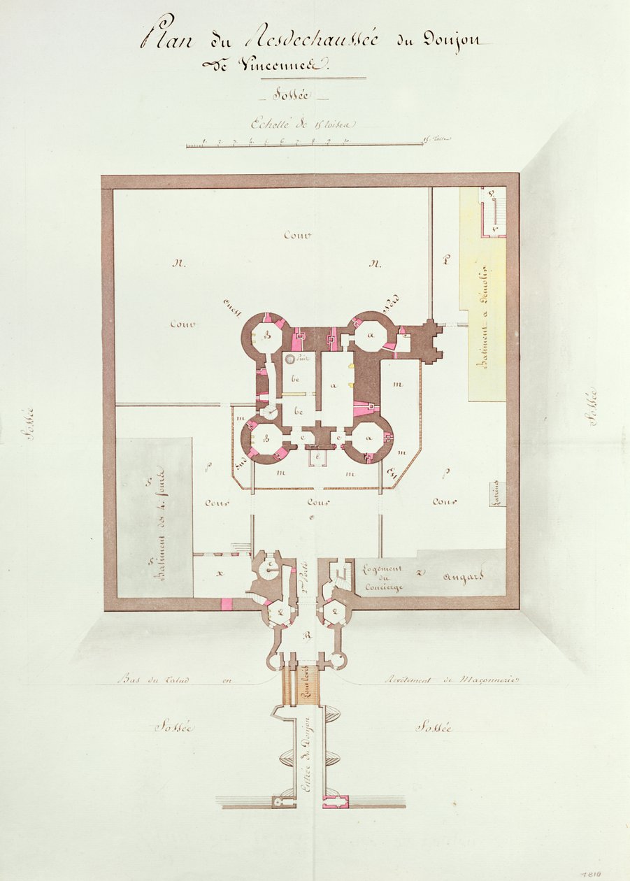 Plan parteru Twierdzy w Vincennes autorstwa French School
