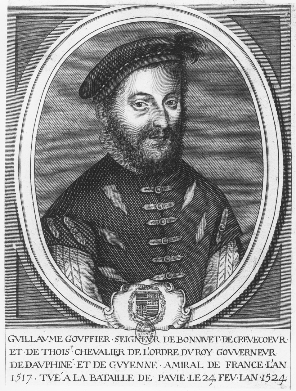 Guillaume Gouffier, Lord of Bonnivet (rycina) autorstwa French School