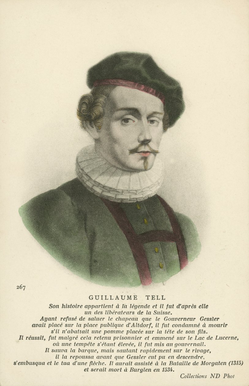 Wilhelm Tell (kolorowa litografia) autorstwa French School