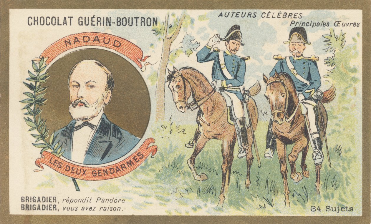 Gustave Nadaud (1820-1893), francuski goguettier, poeta i autor tekstów, autor zakazanej przez reżim satyrycznej pracy „Les deux gendarmes” lub „Pandora” autorstwa French School