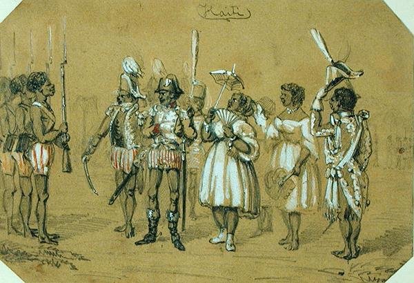 Haiti, ok. 1840 (ołówek i akwarela na papierze) autorstwa French School