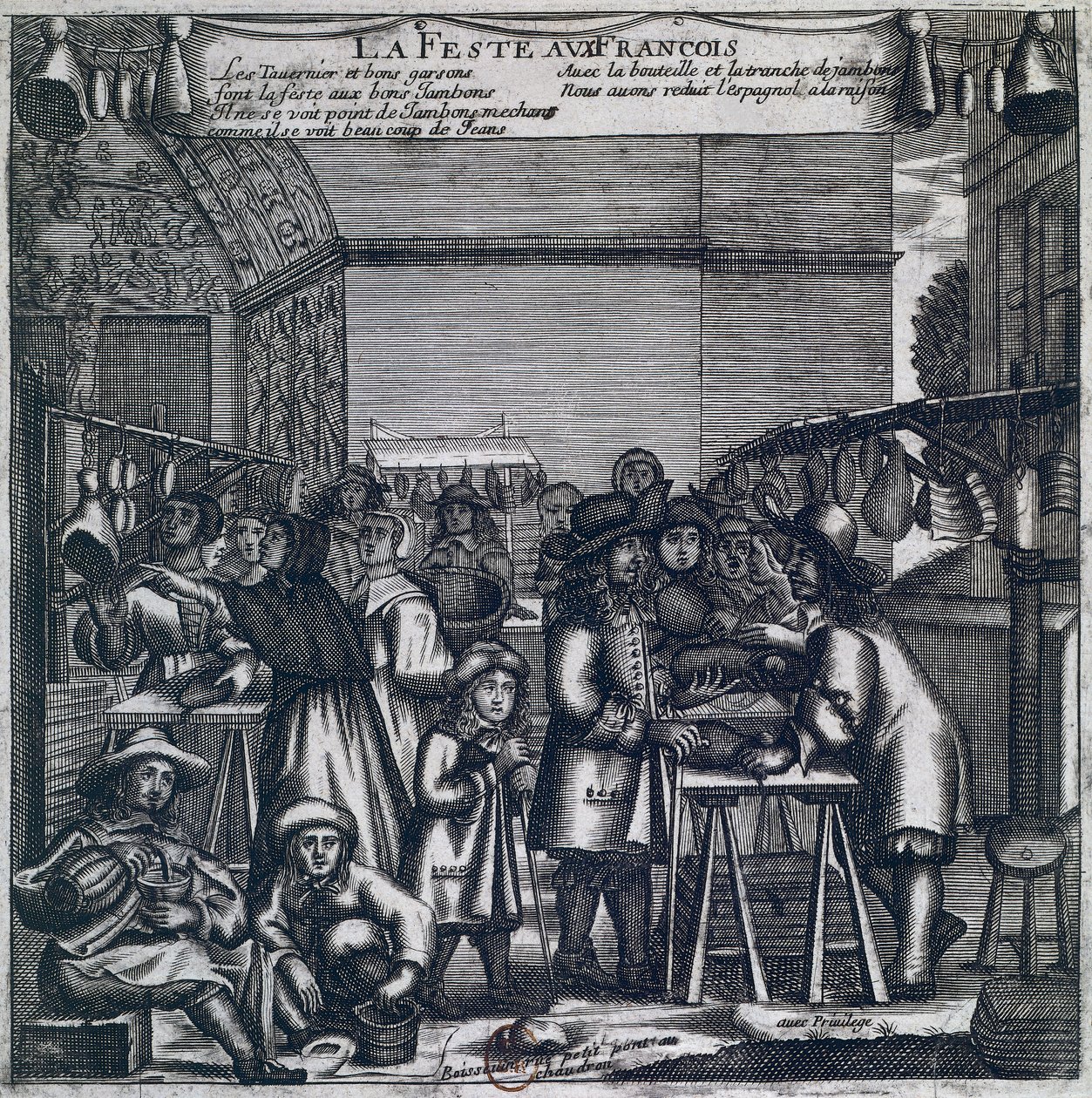 Jarmark szynkowy, druk francuski autorstwa French School