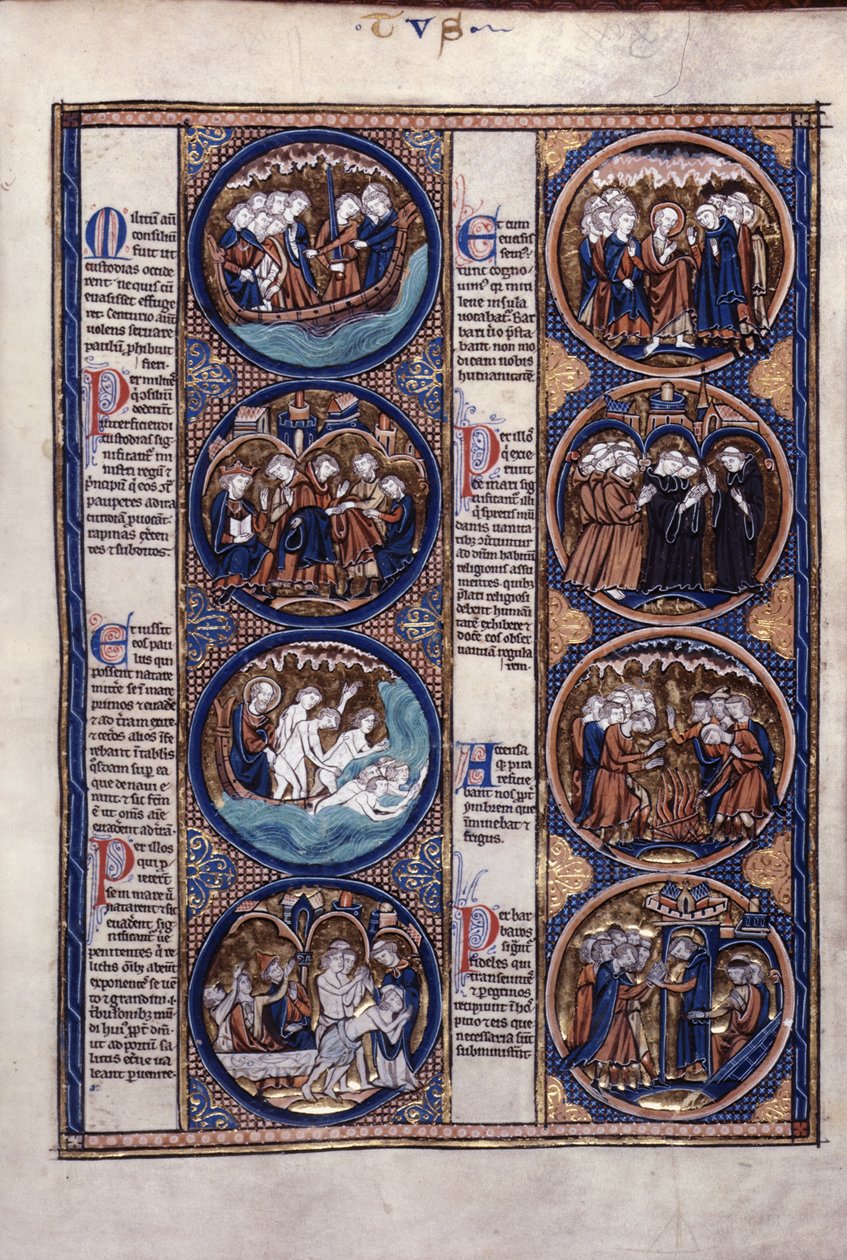 Harley 1527, f.91 Wrak statku św. Pawła (welum) autorstwa French School