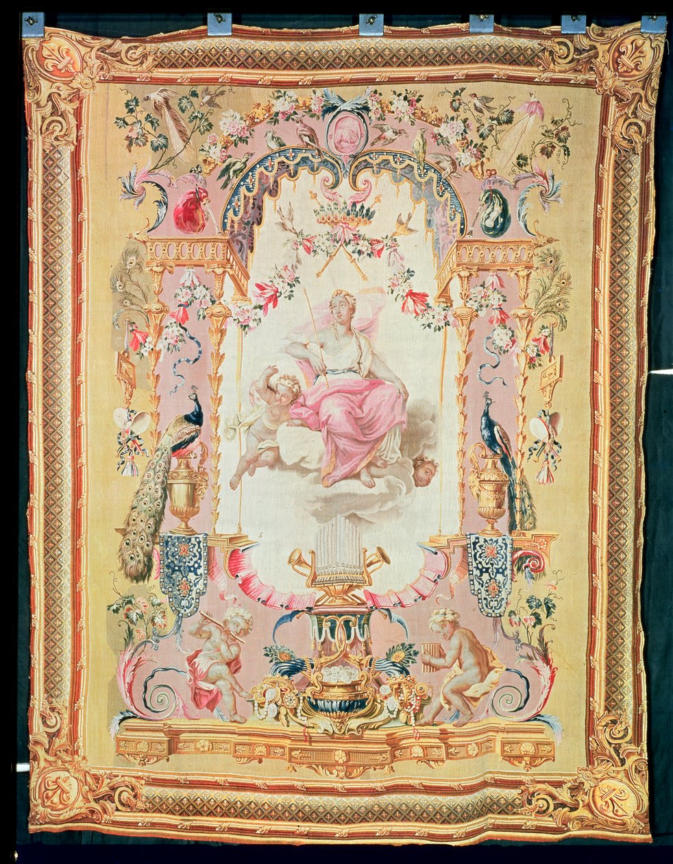 Harmonia i Juno: z Triumfu Bogów, gobelin Gobelins, 1699 autorstwa French School