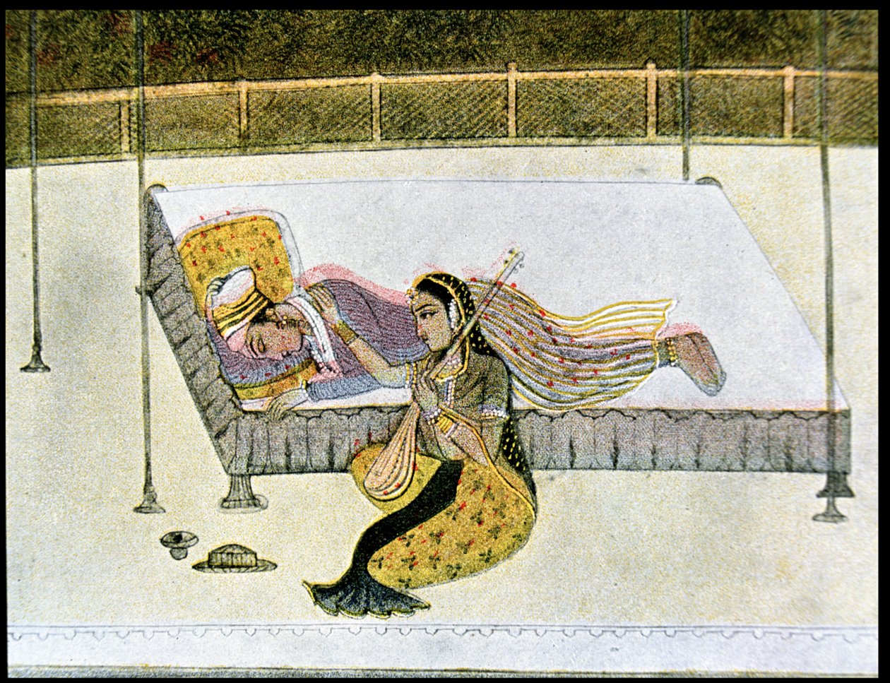Bez muzyki jest niczym, ilustracja do „Nocy arabskich”, 1895 (kolorystyka) autorstwa French School