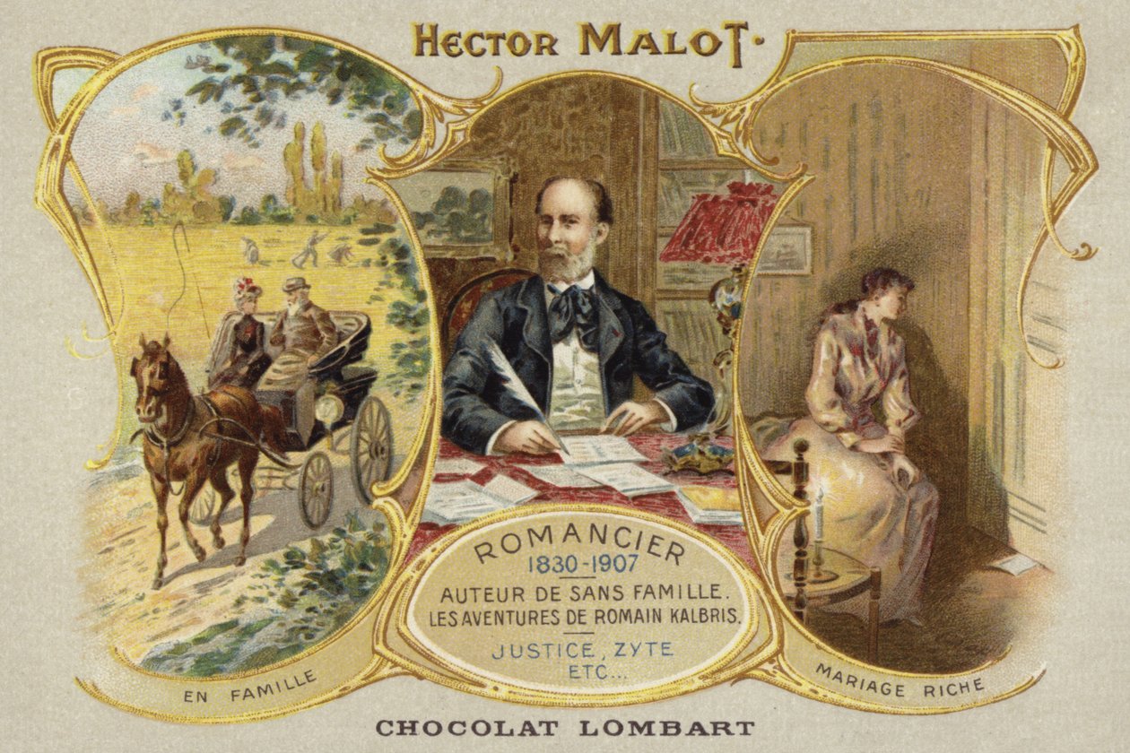 Hector Malot, francuski powieściopisarz (chromolitograf) autorstwa French School