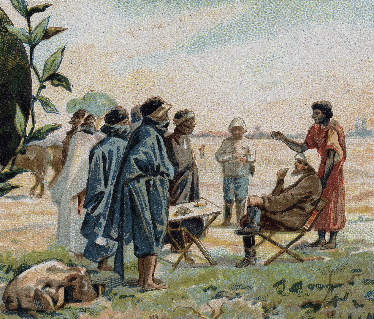 Henri Duveyrier, francuski geograf i podróżnik (1840-1892), rozmawiający z Touareg d