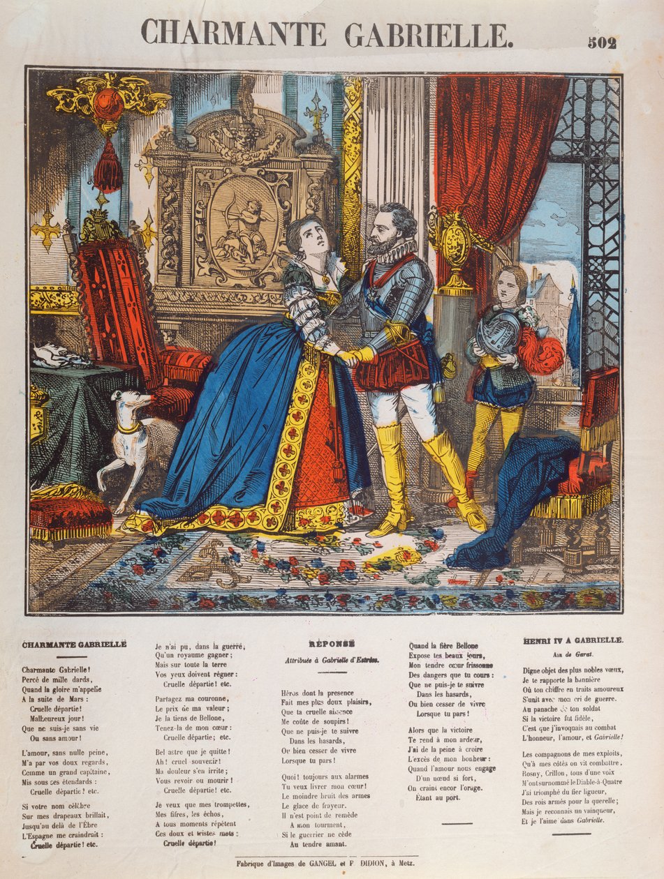 Henryk IV (1553-1610), król Francji i jego pani Gabrielle dEstrees (1573-99) autorstwa French School
