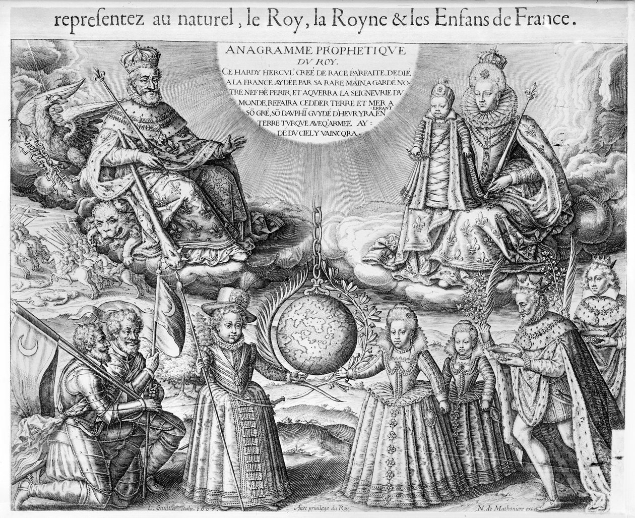 Henryk IV (1553-1610) z rodziną, 1607 autorstwa French School