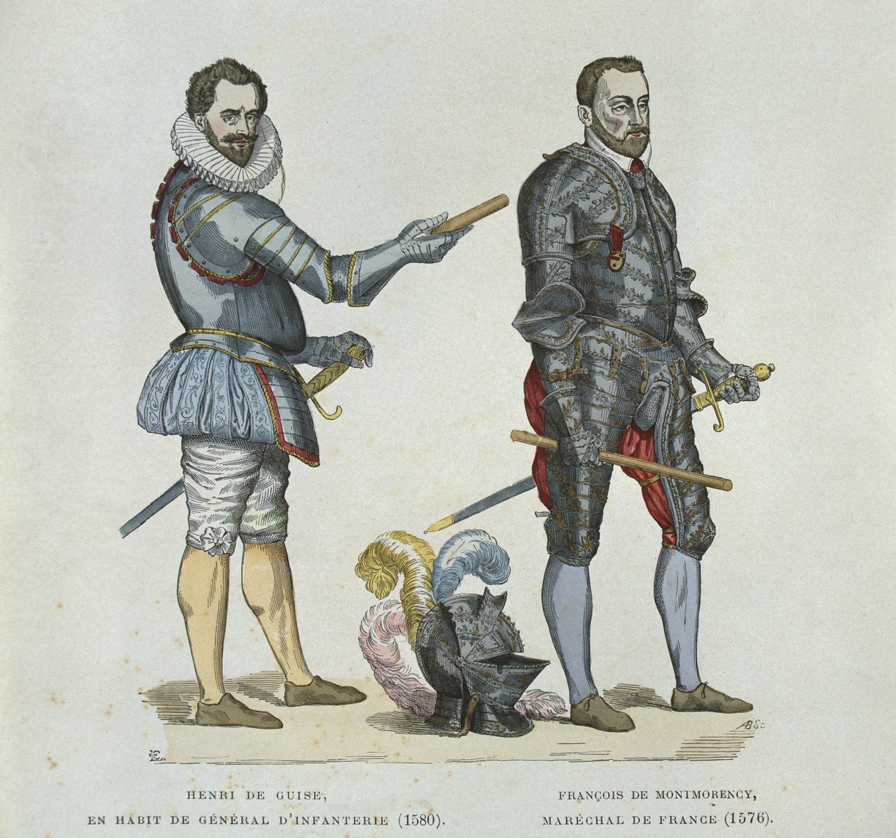 Henri de Guise (1549-88) i Francois de Montmorency (1530-79), z ryciny z tamtych czasów autorstwa French School