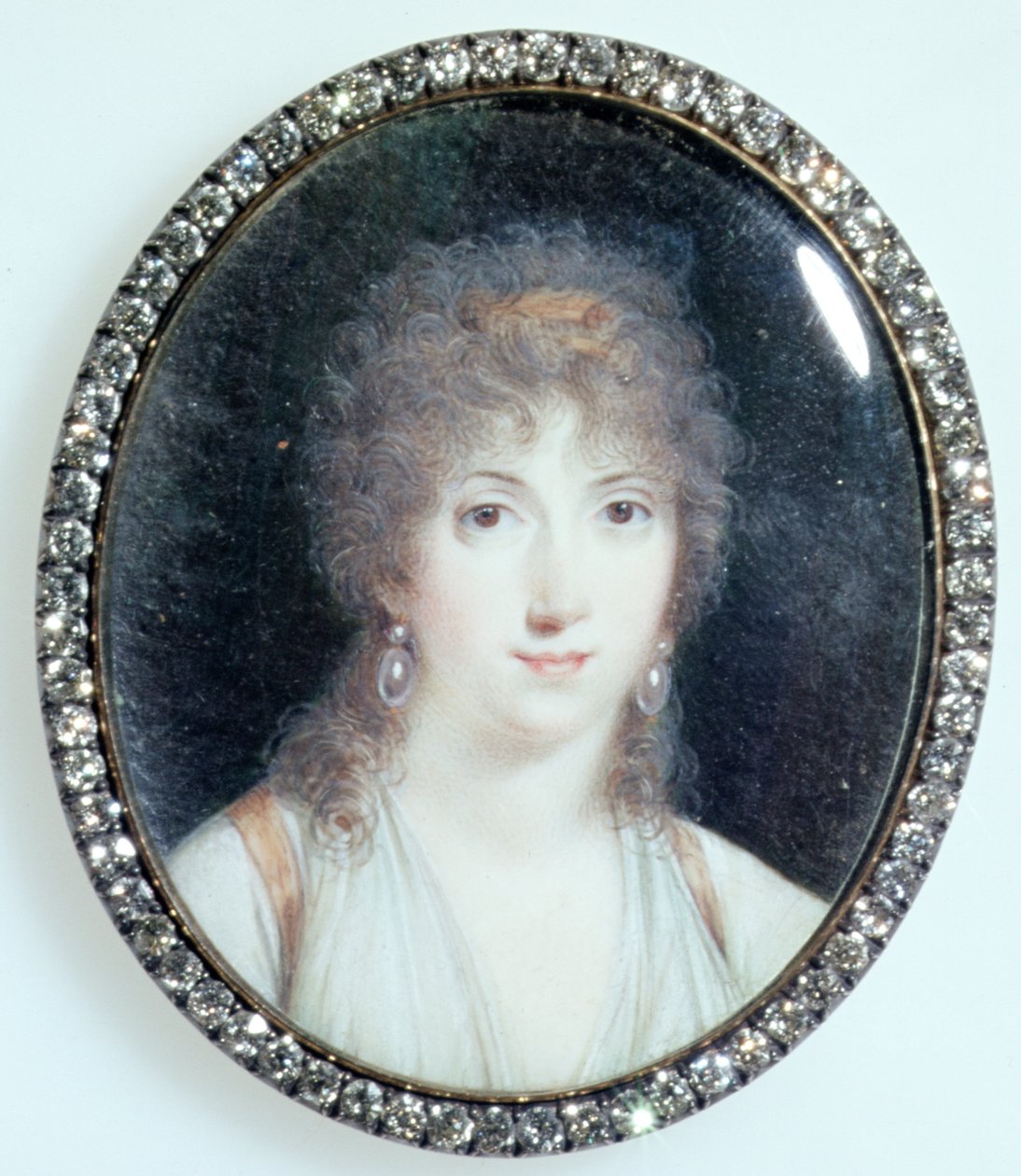 Henriette Lucy Dillon (1770-1853) Marquise de la Tour du Pin Gouvernet, ok. 1802 (wc na kości słoniowej) autorstwa French School