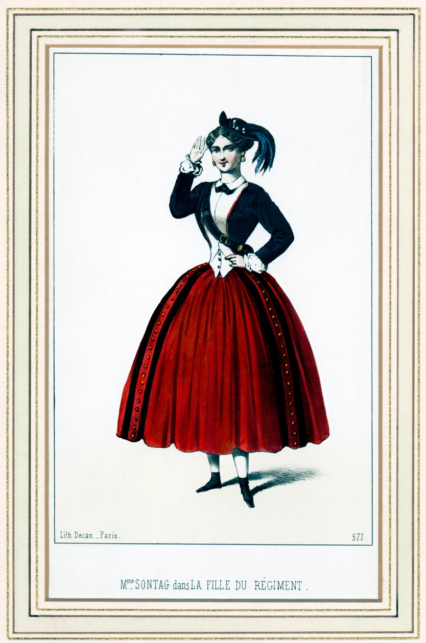 Henriette Sontag, niemiecka sopranistka, w La fille du régiment . Donizettiego autorstwa French School