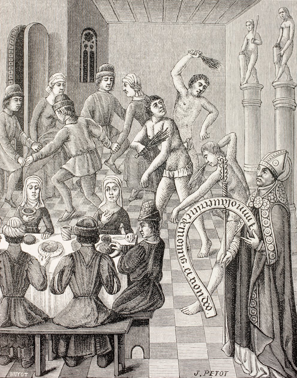 Herezja biczowników, ok. 1880 r. (litografia) autorstwa French School