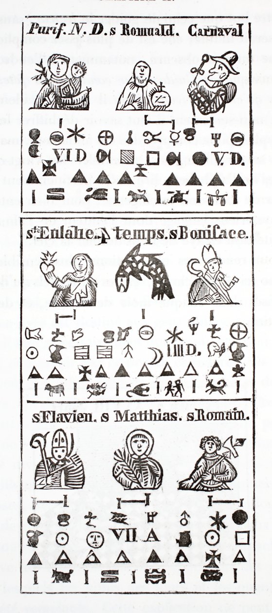 Hieroglify w Almanachu autorstwa French School