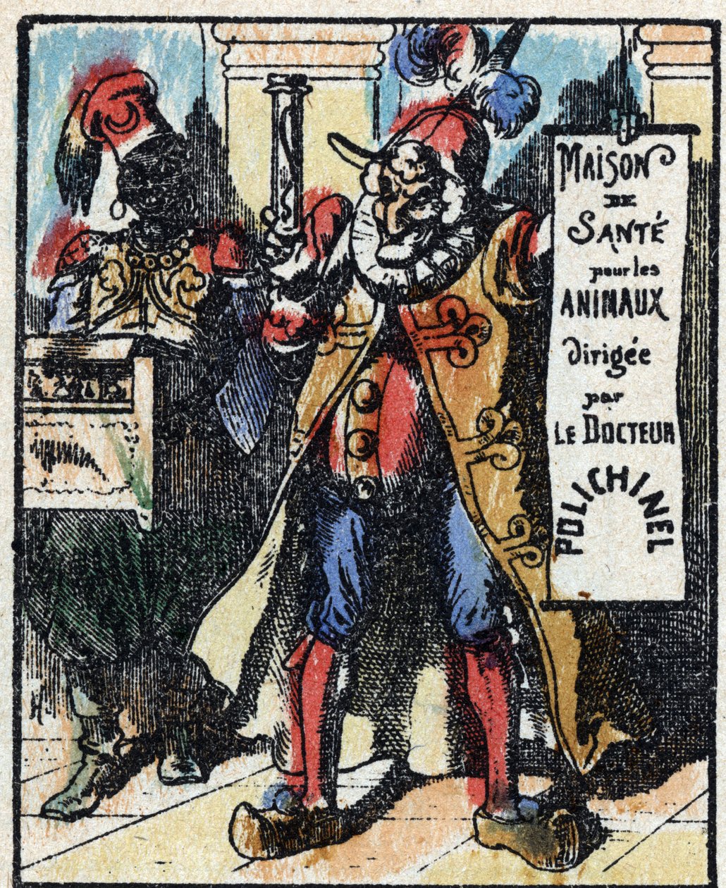 Historia dr Pulcinelli (Polichinelle). Drzeworyt Imaging Pellerin - Epinal, sd. Koniec XIX wieku. autorstwa French School