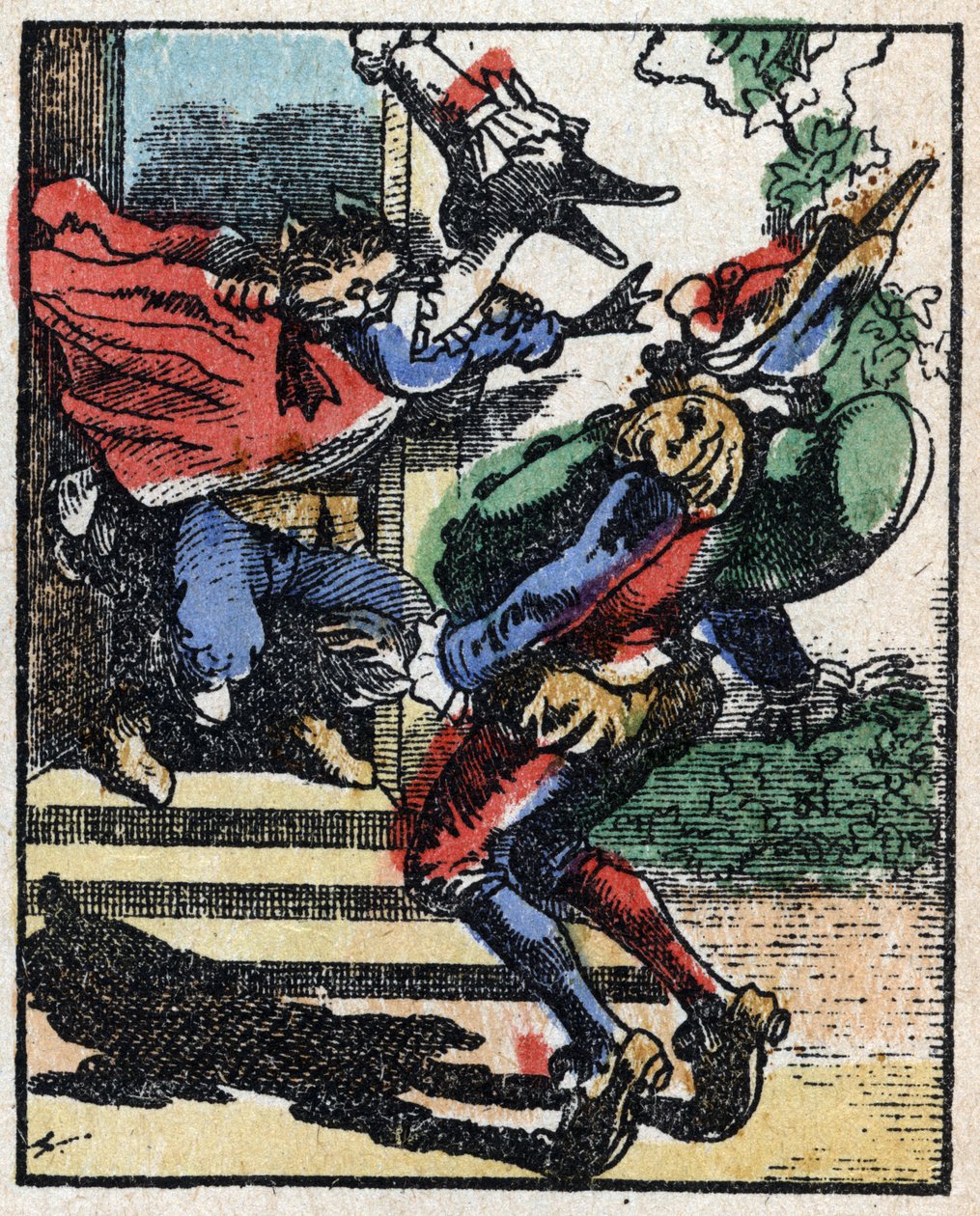 Historia dr Pulcinelli (Polichinelle). Drzeworyt Imaging Pellerin - Epinal, sd. Koniec XIX wieku. autorstwa French School