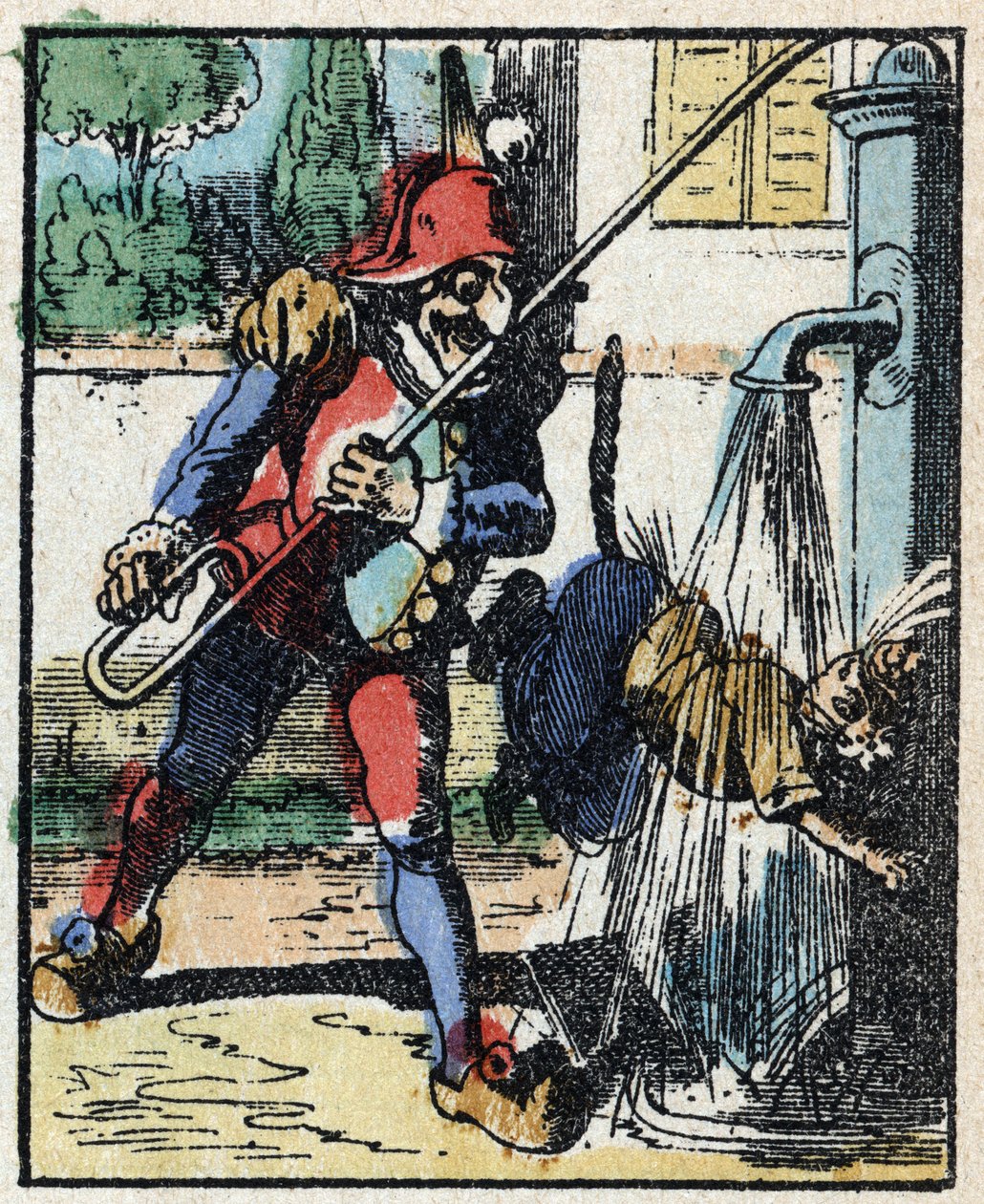 Historia dr Pulcinelli (Polichinelle). Drzeworyt Imaging Pellerin - Epinal, sd. Koniec XIX wieku. autorstwa French School