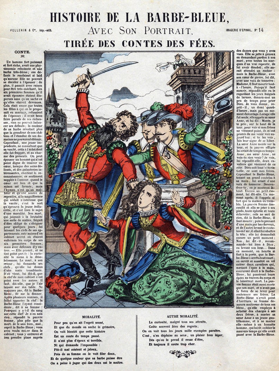 Historia Sinobrodego, wizerunek kręgosłupa XIX w. autorstwa French School
