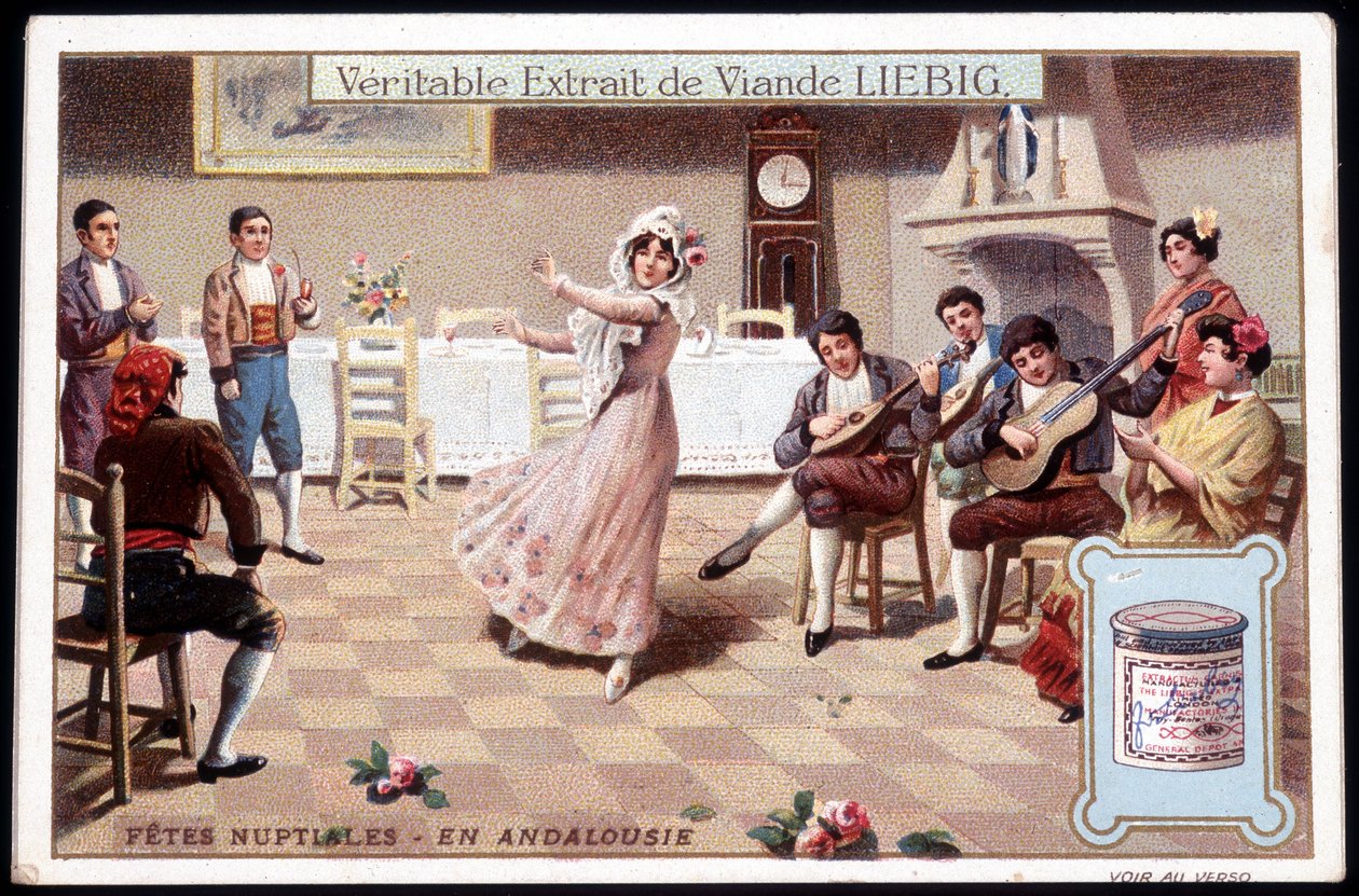 Miesiąc miodowy w Andaluzji - chromo. Liebig, t. 1895 autorstwa French School