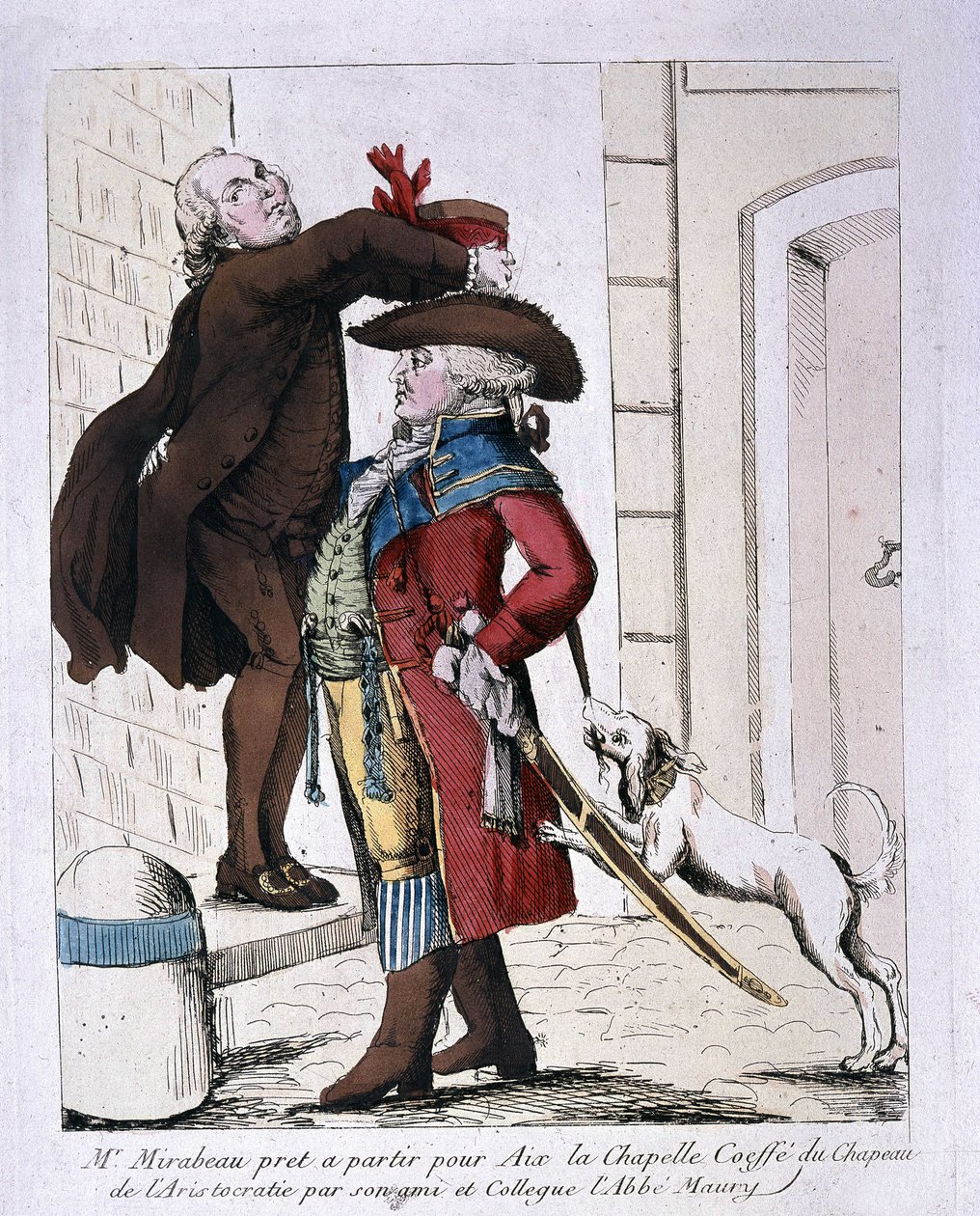Honore Gabriel (Honore-Gabriel) Riqueti, hrabia Mirabeau (1749-1791) w kapeluszu arystokracji autorstwa księdza Maury przygotowuje się do wyjazdu do Akwizgranu, koniec XVIII wieku autorstwa French School