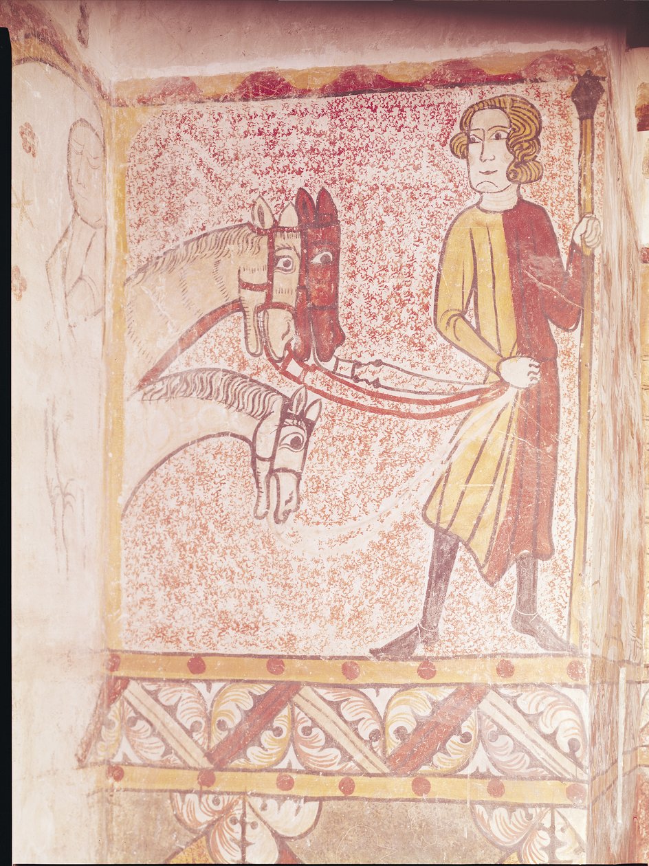 Jeździec trzymający wodze trzech koni, ze Ściany Północnej, ok.1265 autorstwa French School