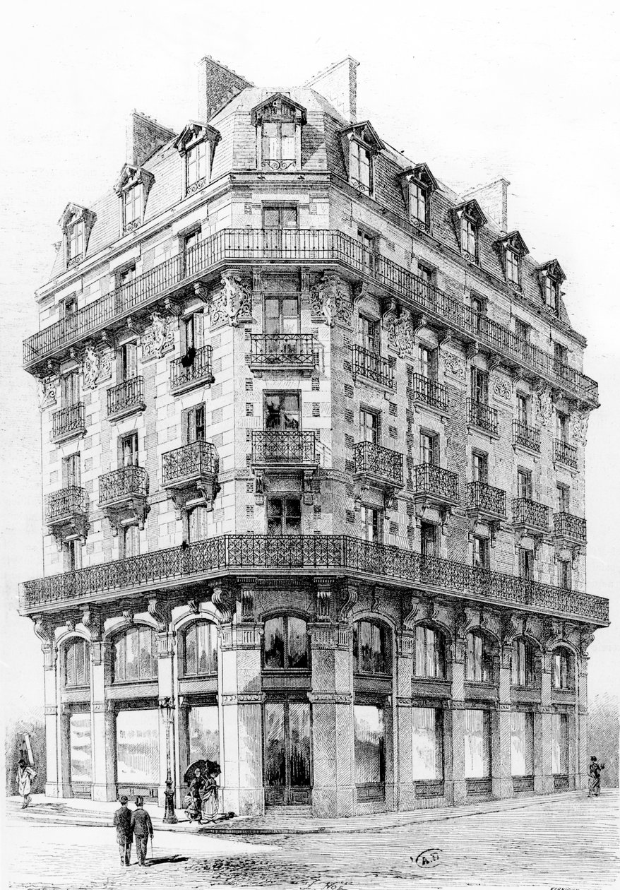 Dom przy rue Etienne-Marcel, Paryż, koniec XIX wieku autorstwa French School