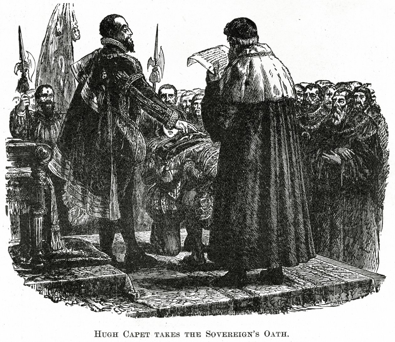 Hugh Capet składa przysięgę, ok. 1882 (drewno) autorstwa French School