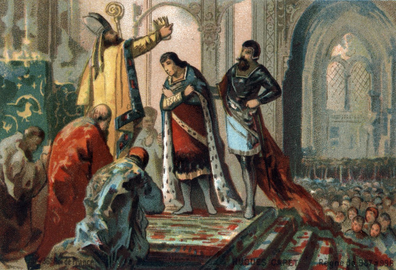 Hugues Capet, król Francji od 987 do 996, uczynił swojego syna, przyszłego Roberta II Pobożnego (972 - 1031), poświęconego przez Adalberona (około 925-990), archeweka Reims, do Cathedrale d