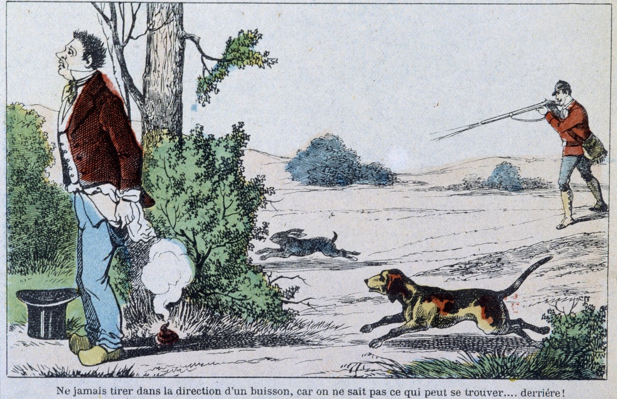 Wypadek na polowaniu - zdjęcie Epinal: „”The Hunt””, and., c. 1900 autorstwa French School