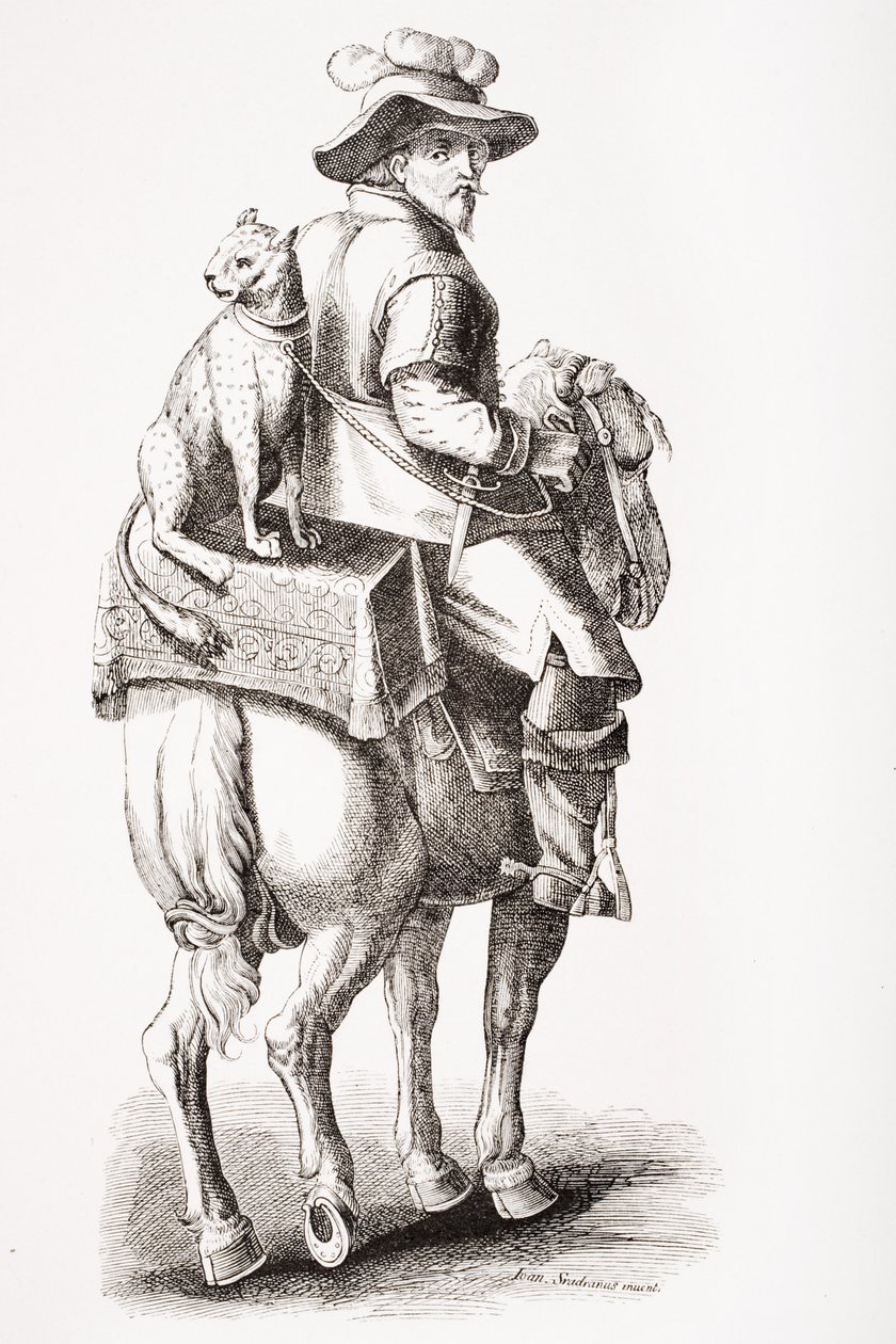 Polowanie z lampartem, wg Jana Stradana (1523-1605), z 