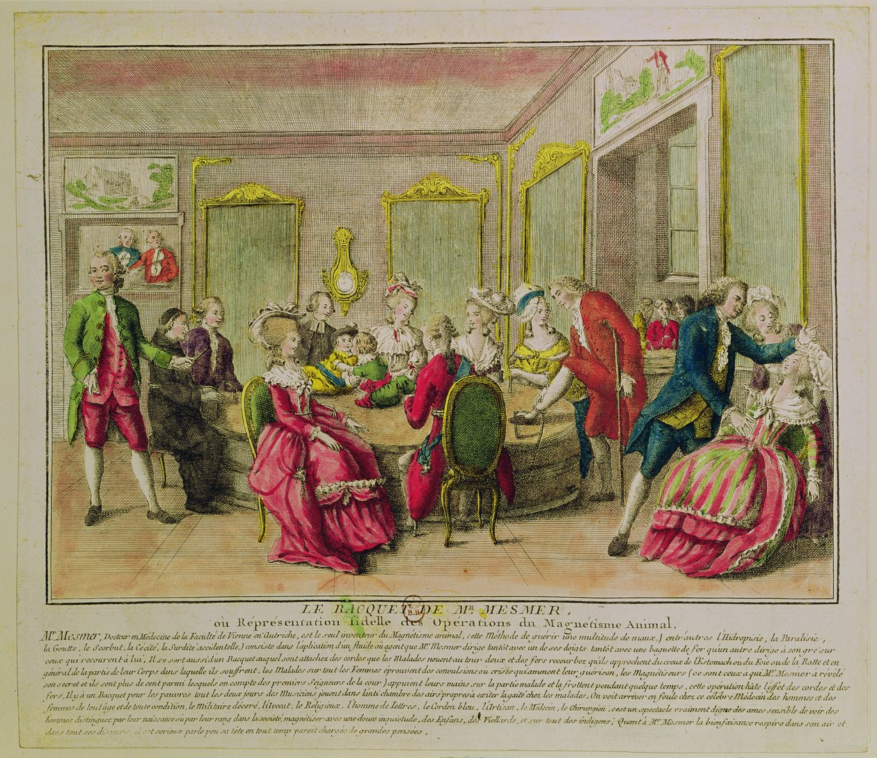 Sesja hipnozy z Franzem Antonem Mesmerem (1734-1815) 1784 autorstwa French School