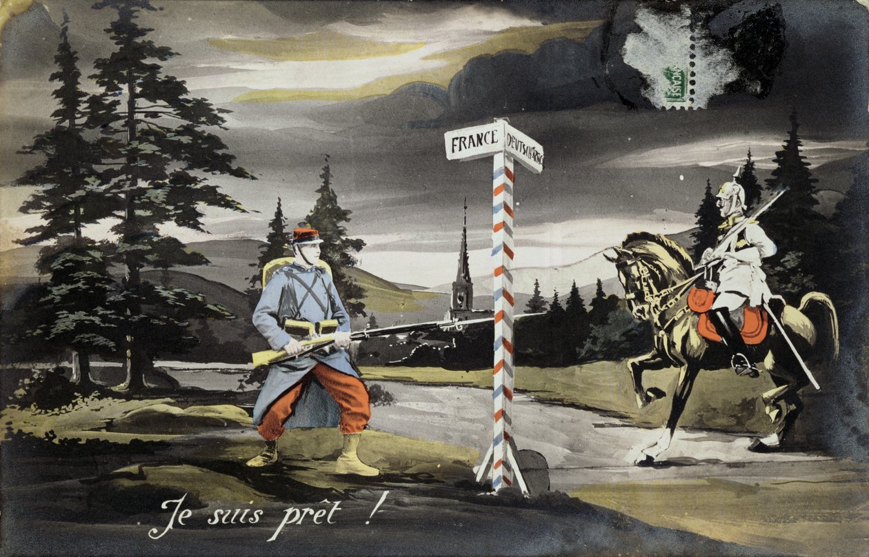 Jestem gotowy, pocztówka z I wojny światowej, 1914 autorstwa French School