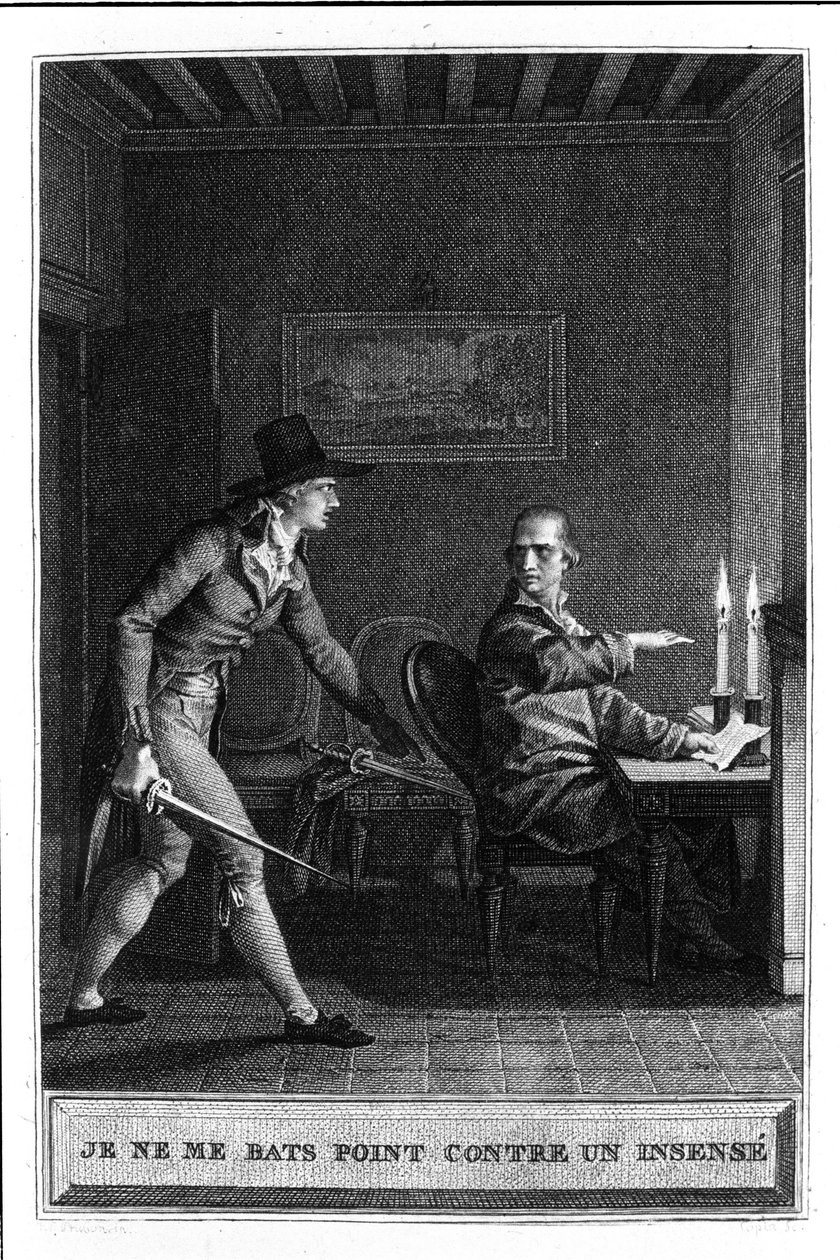 Nie walczę jak insens Ilustracja "Julie or La Nouvelle Heloise" Jean Jacques Rousseau (1712-1788) 1780 autorstwa French School