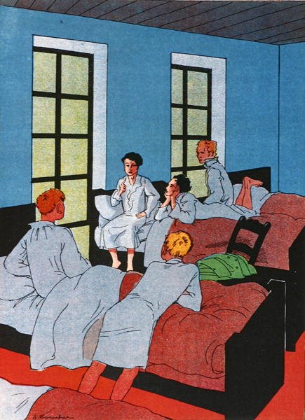 „Myślę, że po prostu powiedziałem, z powagą, to, co miałem do powiedzenia” scena z rozdziału VII „Dawida Copperfielda” rozdział VII, autorstwa Charlesa Dickensa (1812-70) (kolor lito) autorstwa French School