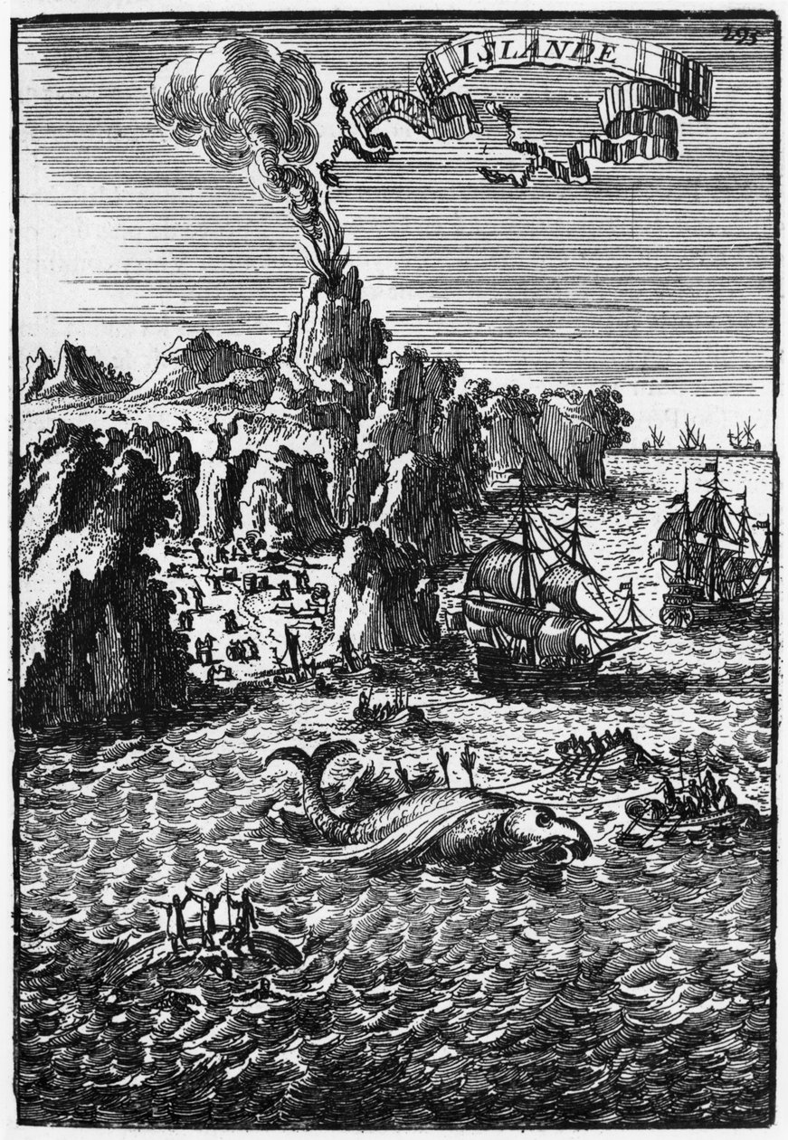 Islandia i łowienie wielorybów, ilustracja z Description de l