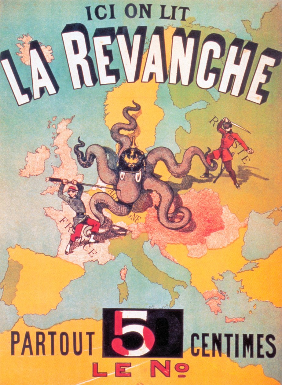 Tutaj czytamy La Revanche wszędzie 5 centymów liczby, 1886 autorstwa French School