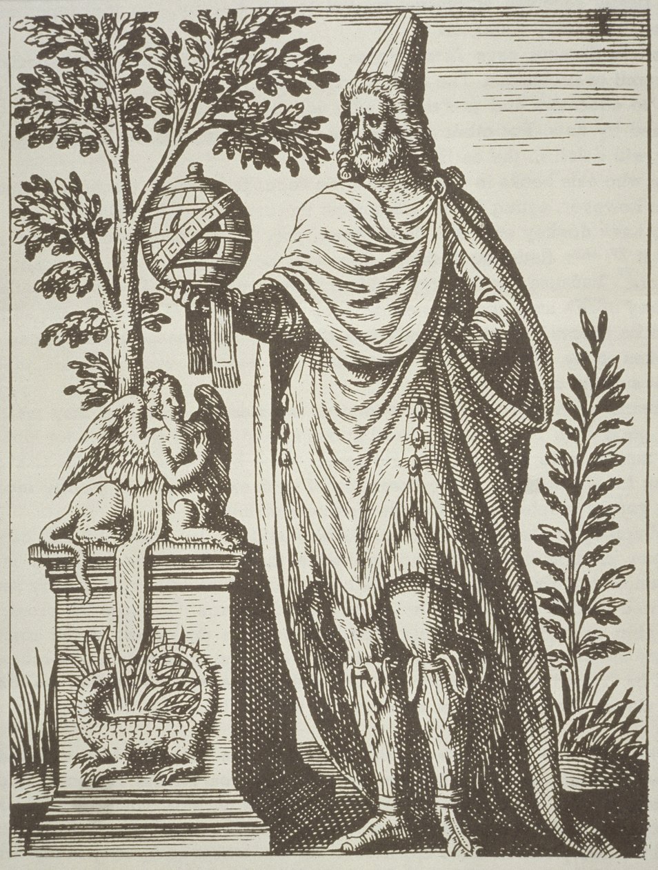 Idealny portret Apoloniusza z Tyany, z De Divinationewet Magiczne czary Jean-Jacquesa Boissarda, 1605, opublikowany w A History of Magic pod koniec XIX wieku autorstwa French School