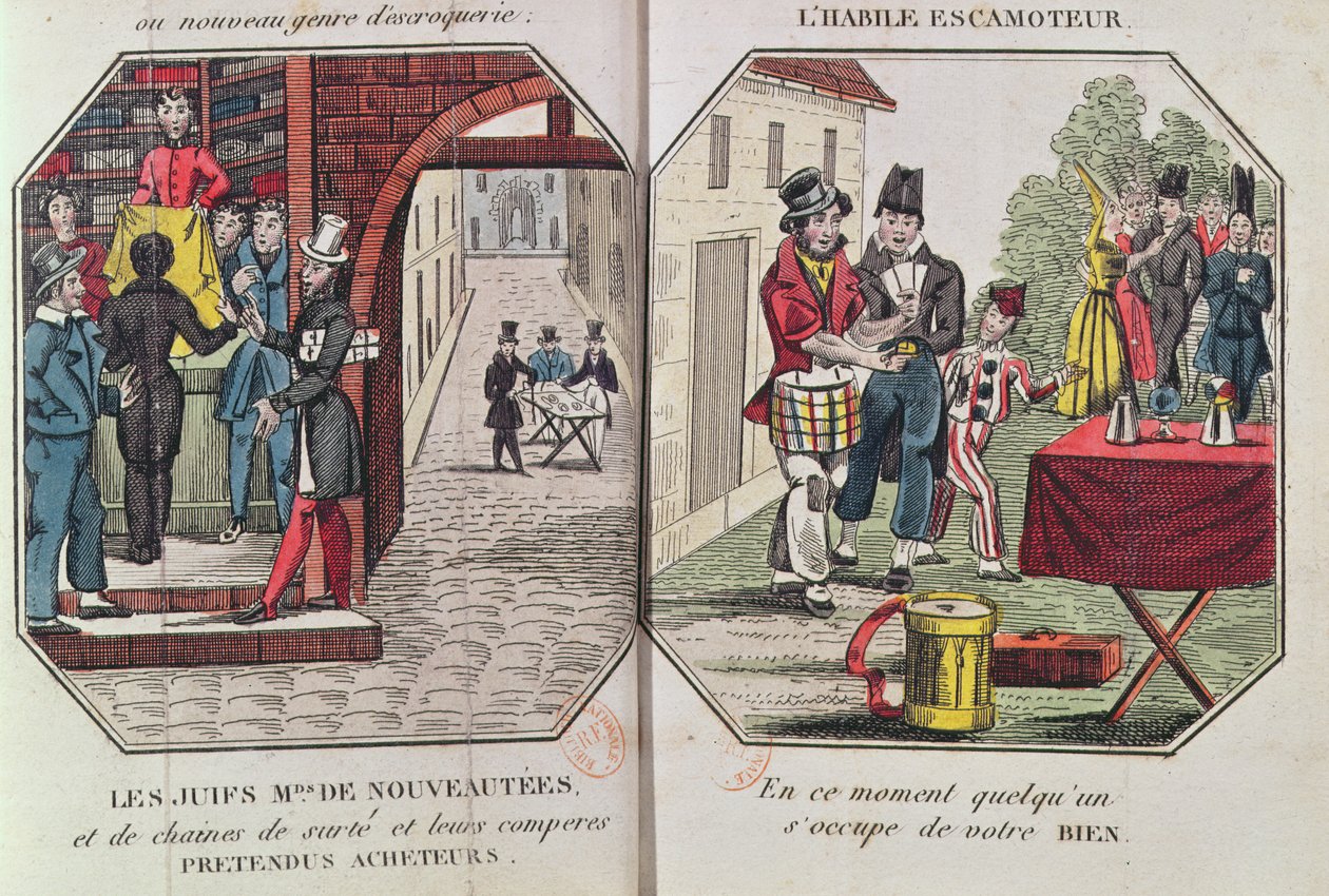 Ilustracja do Le Paravoleur czyli Sztuka dyrygowania ostrożnie w każdym kraju, zwłaszcza w Paryżu, Eugene Francois Vidocq, 1830 autorstwa French School