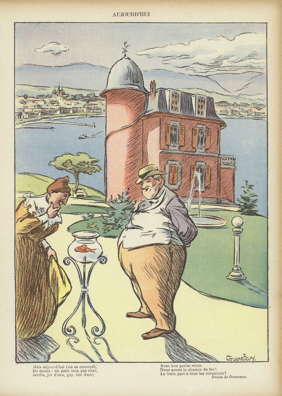 Ilustracja dla Le Rire (kolorowa litografia) autorstwa French School