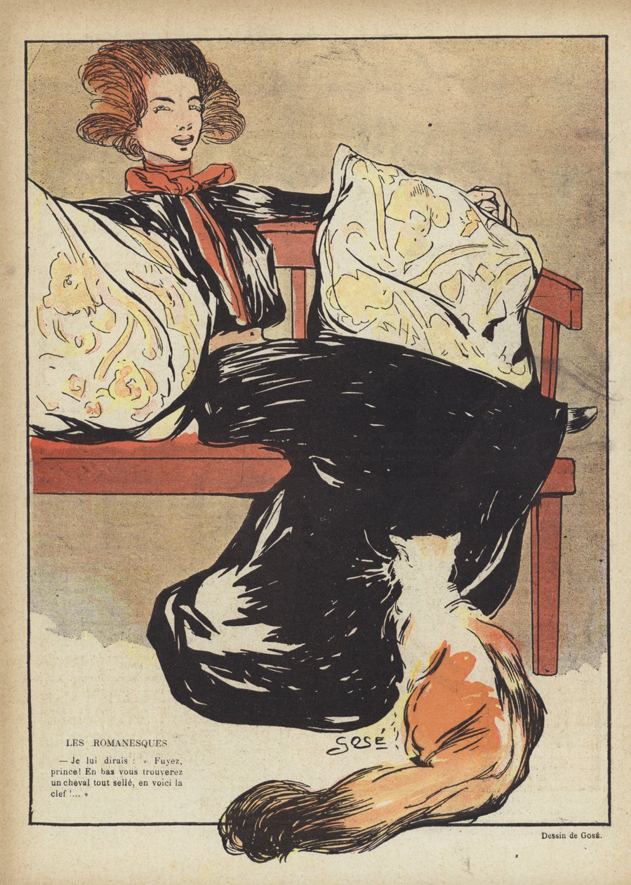Ilustracja dla Le Rire (kolorowa litografia) autorstwa French School