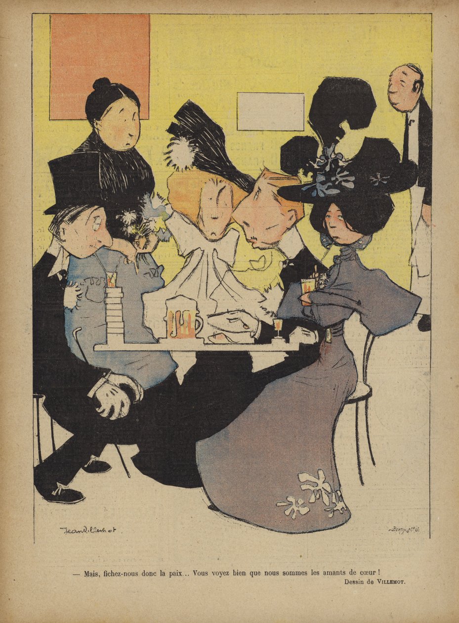 Ilustracja dla Le Rire (kolorowa litografia) autorstwa French School