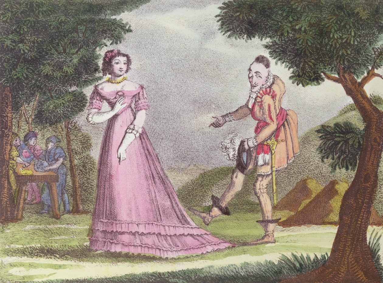 Ilustracja do Riquet a la Houppe, bajki Charlesa Perraulta (1628-1703), ok. 1930 r. 1820-30 autorstwa French School