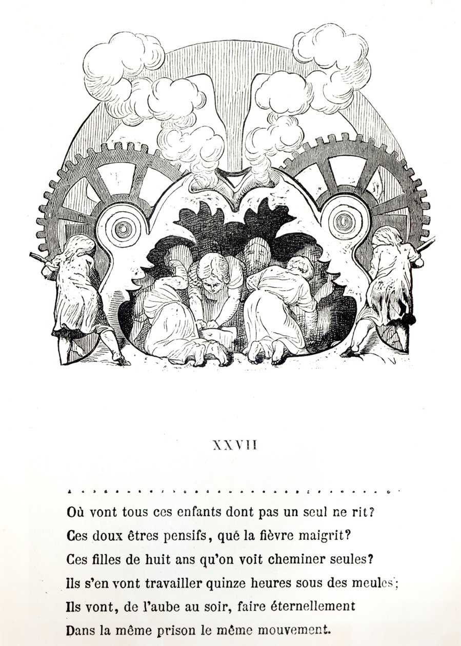 Ilustracja do wiersza Victora Hugo o pracy dzieci (1802-1885) ok. 1880 r., wyd. Hetzel autorstwa French School