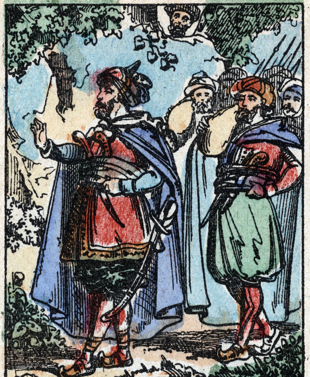 Ilustracja do Opowieści z tysiąca i jednej nocy. Ali-Baba (Ali Baba).Grawerowanie na drewnie firmy Imaging Pellerin - Epinal, sd. Koniec XIX wieku. autorstwa French School