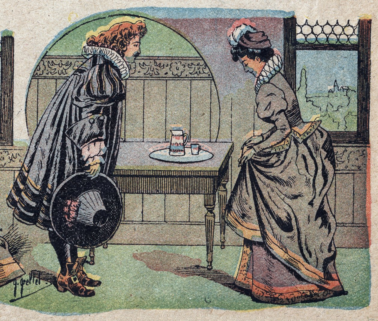 Ilustracja do bajki „Piękna i Bete”: bete stał się piękniejszym księciem. Grawerowanie wizerunków Quinna, około 1890 r. autorstwa French School