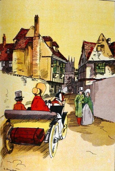 Ilustracja z „Dawida Copperfielda” Charlesa Dickensa (1812-70) (kolor lito) autorstwa French School
