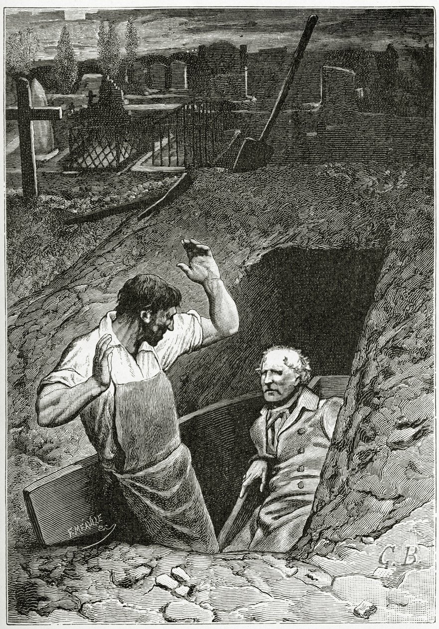Ilustracja z Les Misérables, XIX w. (rycina bw) autorstwa French School