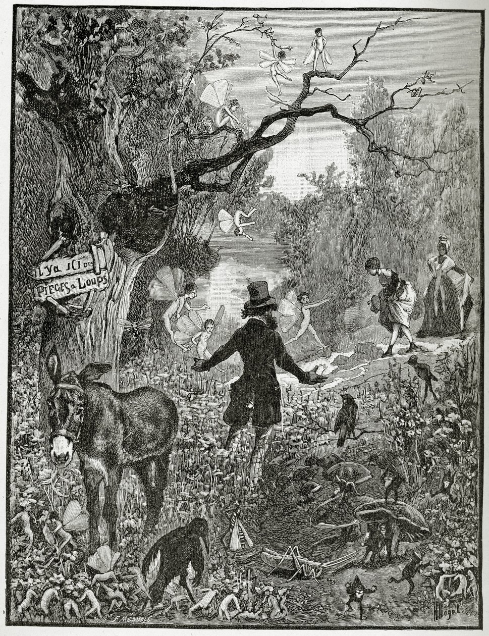 Ilustracja z Théâtre en liberté, XIX w. (rycina bw) autorstwa French School