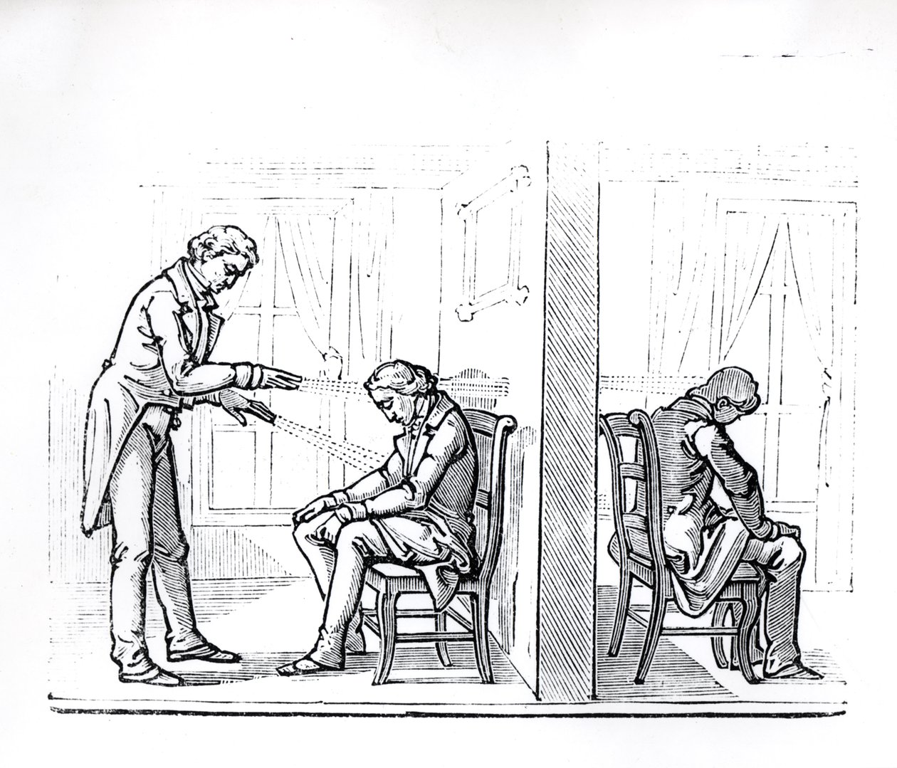 Ilustracja z pracy du Potetera o magnetyzmie zwierzęcym, 1863 autorstwa French School
