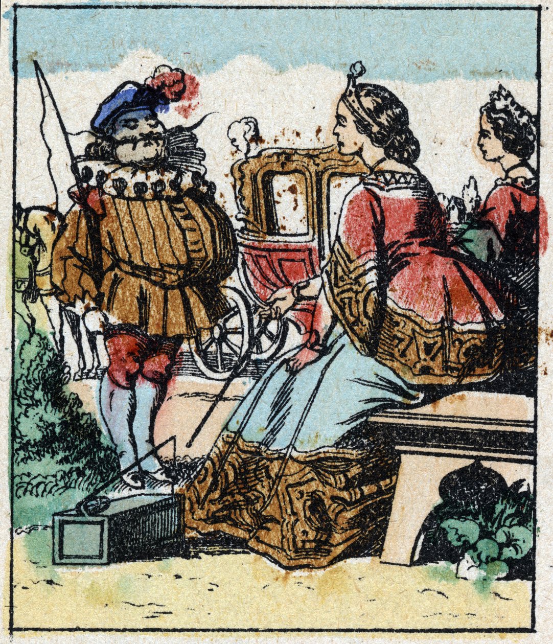 Ilustracja do bajki Charlesa Perraulta „Kopciuszek albo mały szklany pantofelek”. Drzeworyt Imaging Pellerin - Epinal, sd. Koniec XIX wieku. autorstwa French School